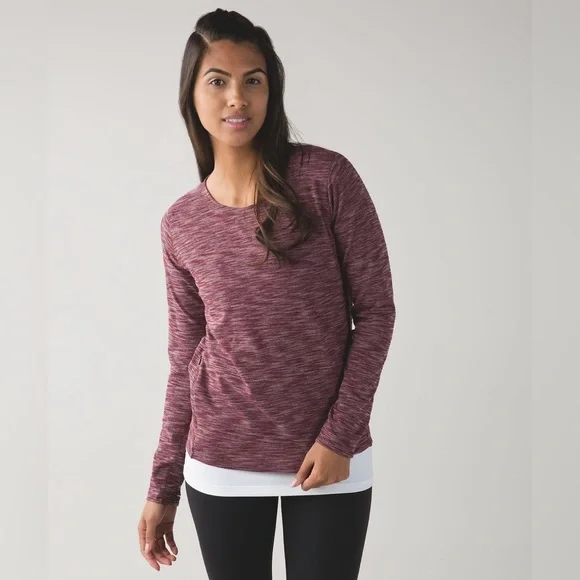 Lululemon Heathered Burgundy Pullover - Picture 1 of 9